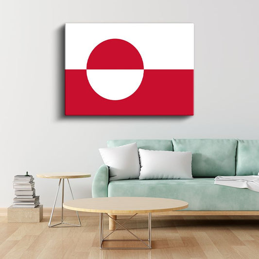 Grönland Bayrağı - Kanvas Tablo