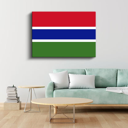 Gambiya Bayrağı - Kanvas Tablo