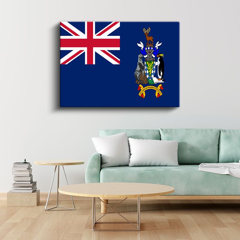 Güney Georgia ve Güney Sandwich Adaları Bayrağı - Kanvas Tablo