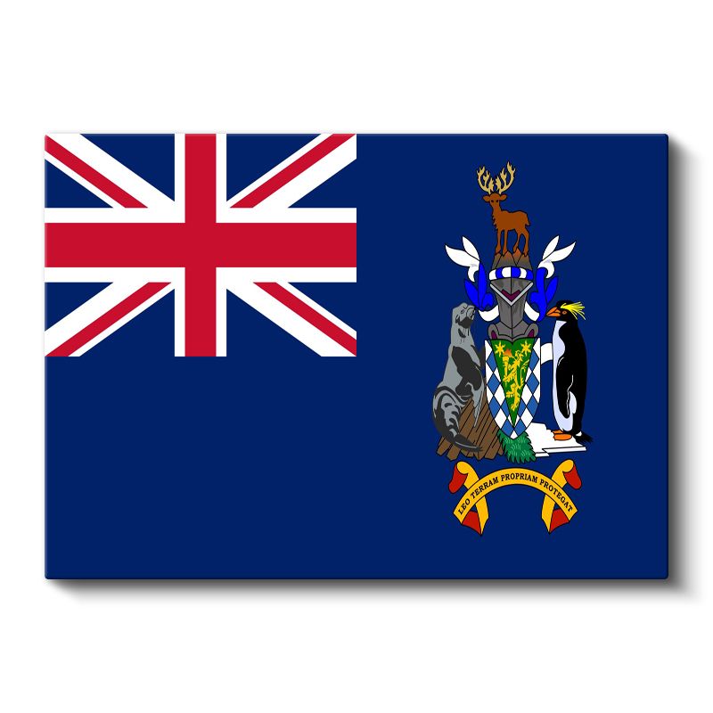 Güney Georgia ve Güney Sandwich Adaları Bayrağı - Kanvas Tablo