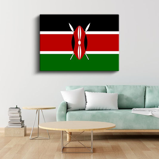 Kenya Bayrağı - Kanvas Tablo