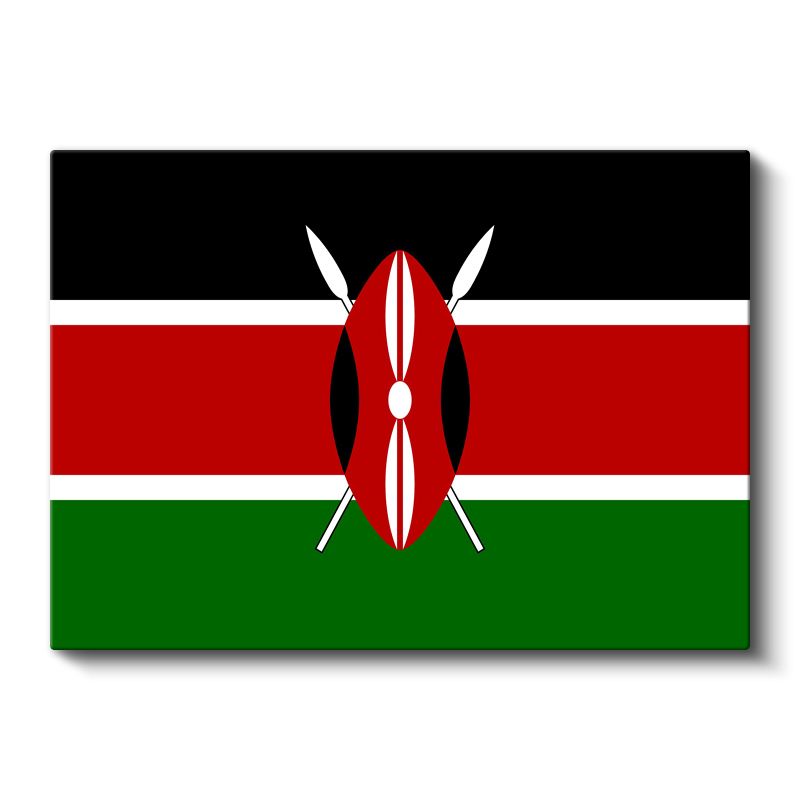 Kenya Bayrağı - Kanvas Tablo
