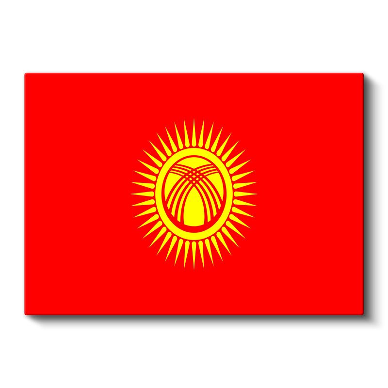 Kırgızistan Bayrağı - Kanvas Tablo