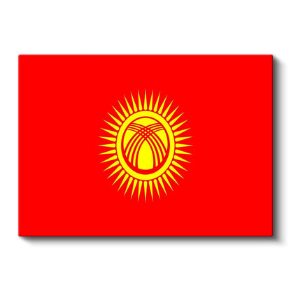 Kırgızistan Bayrağı - Kanvas Tablo