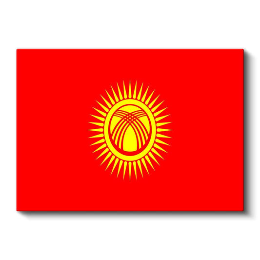 Kırgızistan Bayrağı - Kanvas Tablo