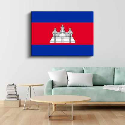 Kamboçya Bayrağı - Kanvas Tablo