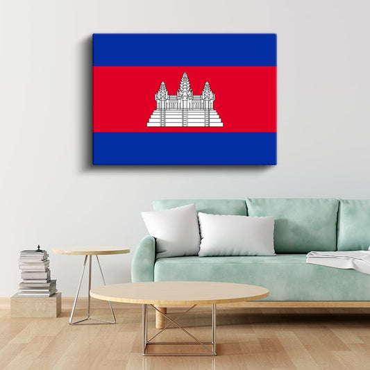 Kamboçya Bayrağı - Kanvas Tablo