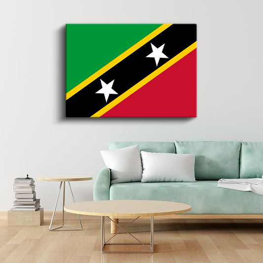Saint Kitts ve Nevis Bayrağı - Kanvas Tablo