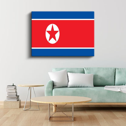Kuzey Kore Bayrağı - Kanvas Tablo