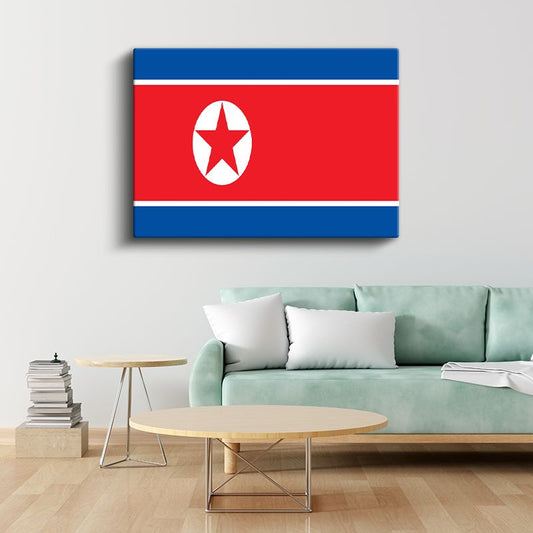 Kuzey Kore Bayrağı - Kanvas Tablo