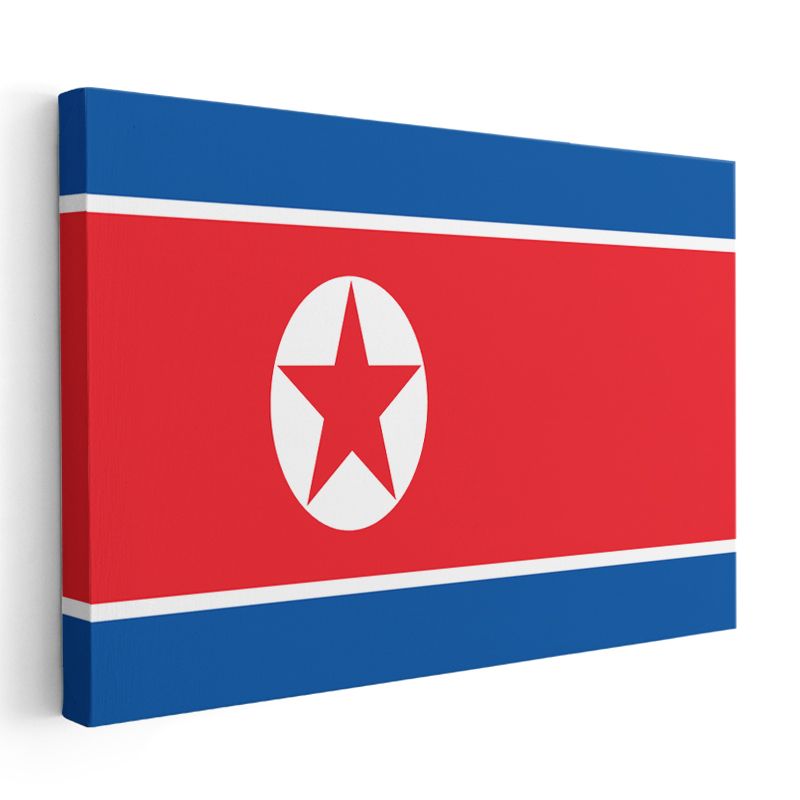 Kuzey Kore Bayrağı - Kanvas Tablo