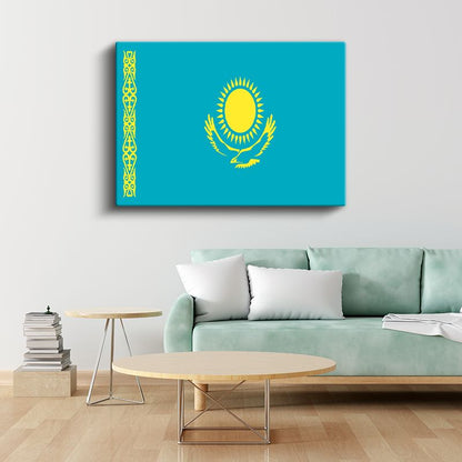 Kazakistan Bayrağı - Kanvas Tablo