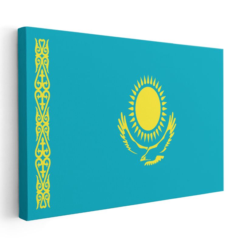 Kazakistan Bayrağı - Kanvas Tablo