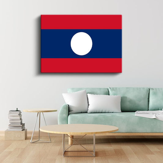 Laos Bayrağı - Kanvas Tablo