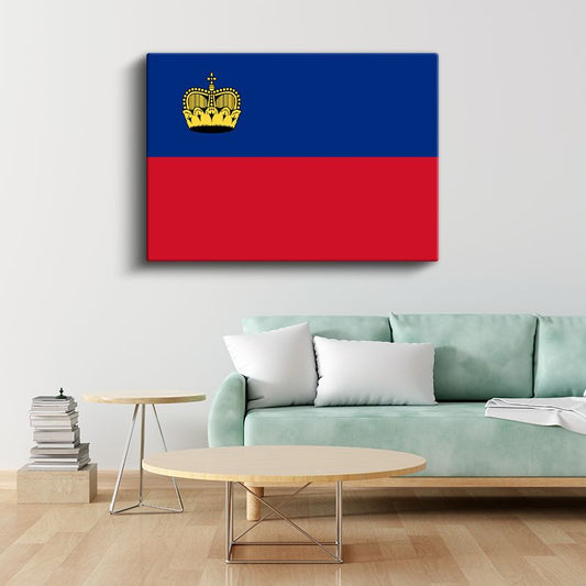 Liechtenstein Bayrağı - Kanvas Tablo