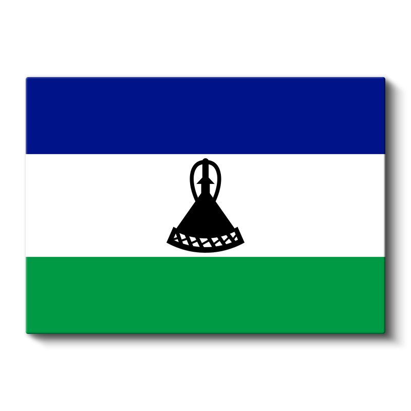 Lesotho Bayrağı - Kanvas Tablo