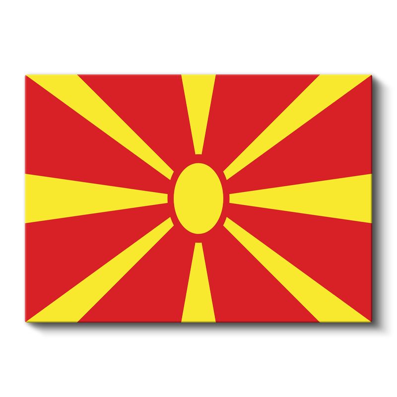 Kuzey Makedonya Bayrağı - Kanvas Tablo