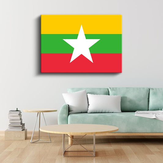 Moğolistan Bayrağı - Kanvas Tablo