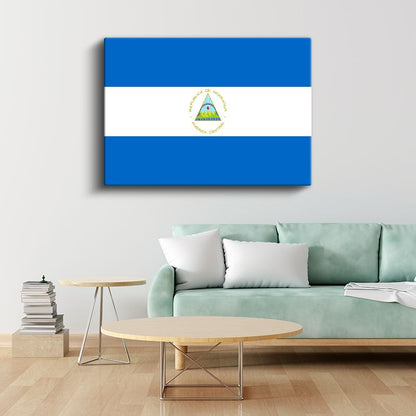 Nikaragua Bayrağı - Kanvas Tablo