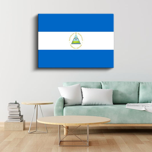 Nikaragua Bayrağı - Kanvas Tablo