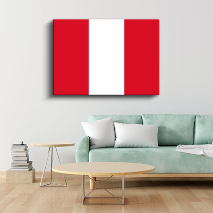 Peru Bayrağı - Kanvas Tablo