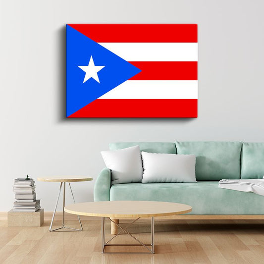 Porto Riko Bayrağı - Kanvas Tablo