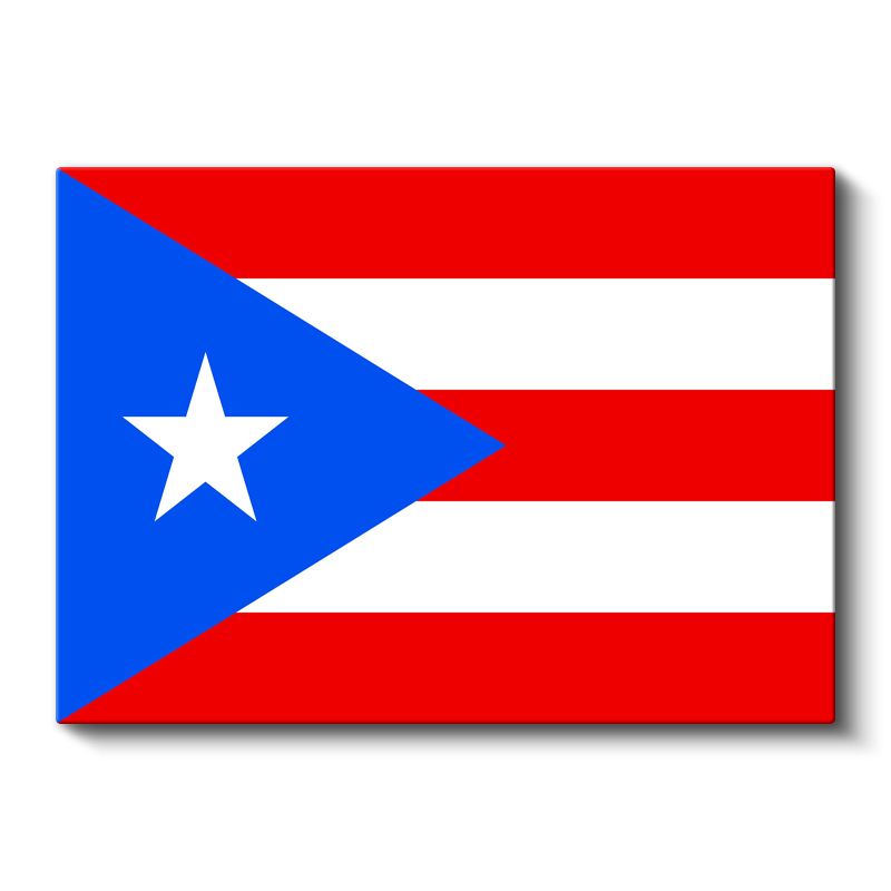 Porto Riko Bayrağı - Kanvas Tablo