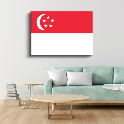 Singapur Bayrağı - Kanvas Tablo