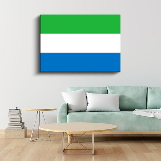 Sierra Leone Bayrağı - Kanvas Tablo