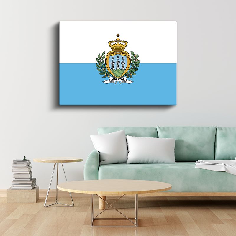 San Marino Bayrağı - Kanvas Tablo