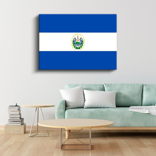 El Salvador Bayrağı - Kanvas Tablo