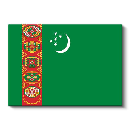 Türkmenistan Bayrağı - Kanvas Tablo