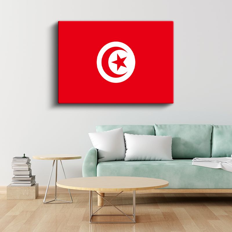 Tunus Bayrağı - Kanvas Tablo