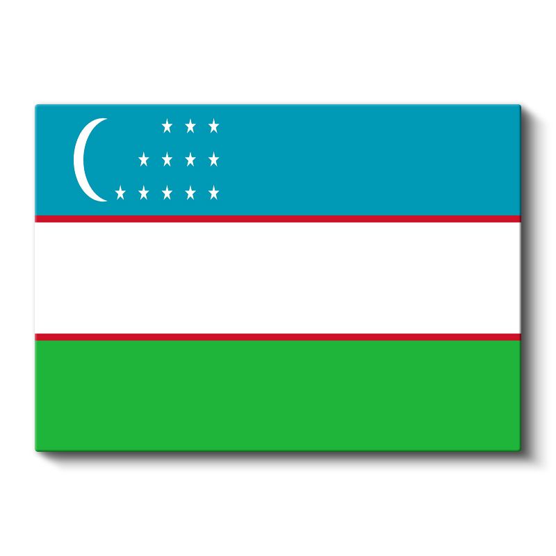 Özbekistan Bayrağı - Kanvas Tablo