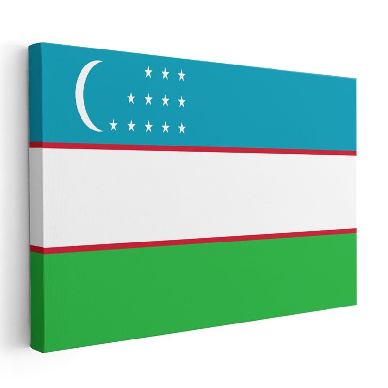Özbekistan Bayrağı - Kanvas Tablo