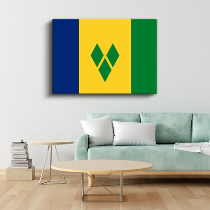 Saint Vincent ve Grenadinler Bayrağı - Kanvas Tablo