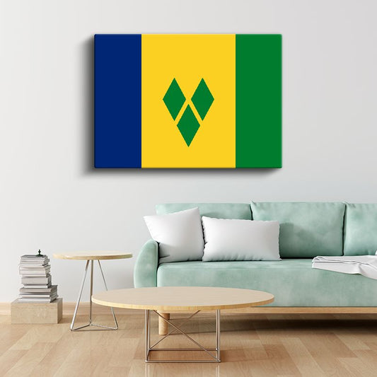 Saint Vincent ve Grenadinler Bayrağı - Kanvas Tablo