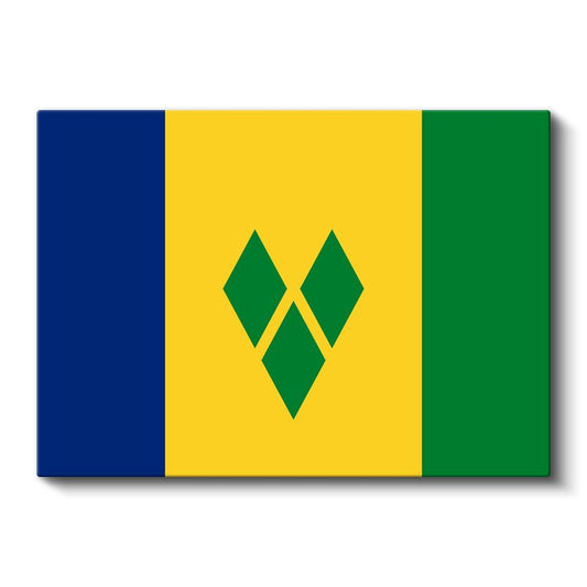 Saint Vincent ve Grenadinler Bayrağı - Kanvas Tablo