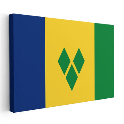 Saint Vincent ve Grenadinler Bayrağı - Kanvas Tablo