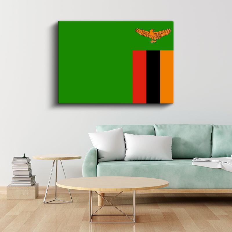 Zambiya Bayrağı - Kanvas Tablo