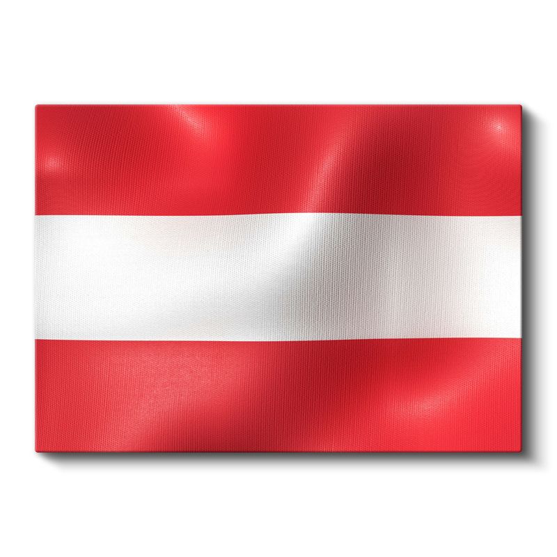 Avusturya Bayrağı - Dalgalı Görünüm Kanvas Tablo