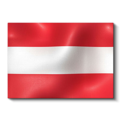 Avusturya Bayrağı - Dalgalı Görünüm Kanvas Tablo