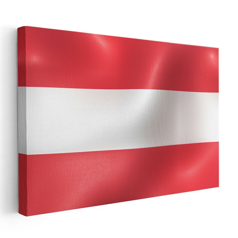 Avusturya Bayrağı - Dalgalı Görünüm Kanvas Tablo