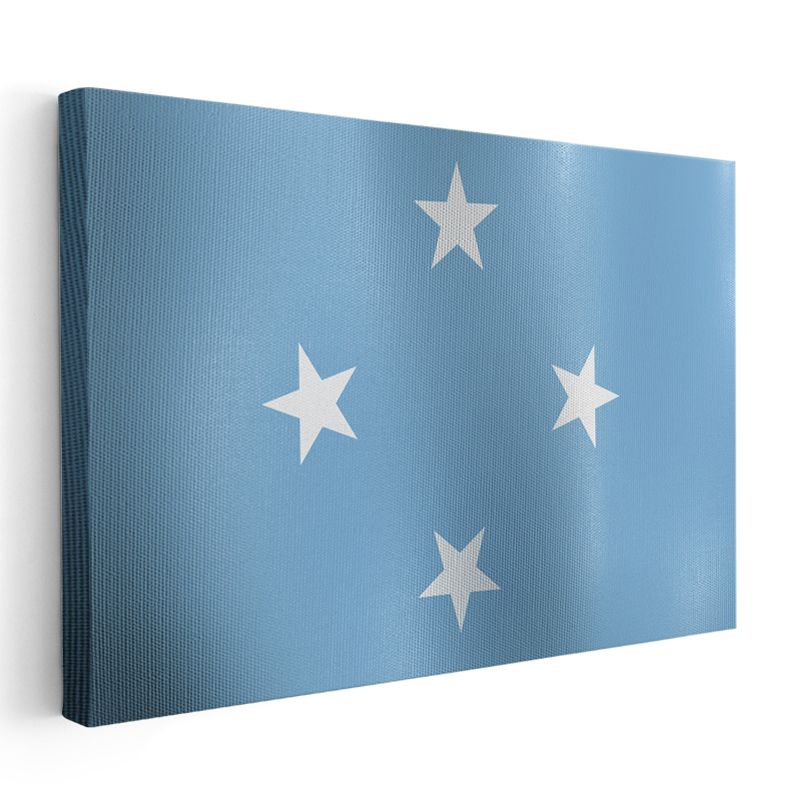 Mikronezya Bayrağı - Dalgalı Görünüm Kanvas Tablo