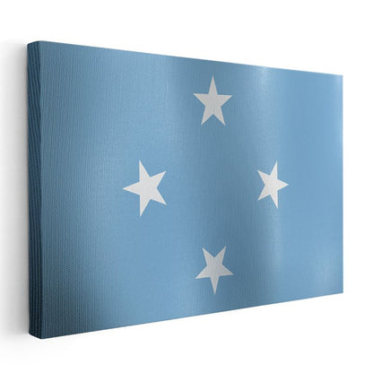 Mikronezya Bayrağı - Dalgalı Görünüm Kanvas Tablo