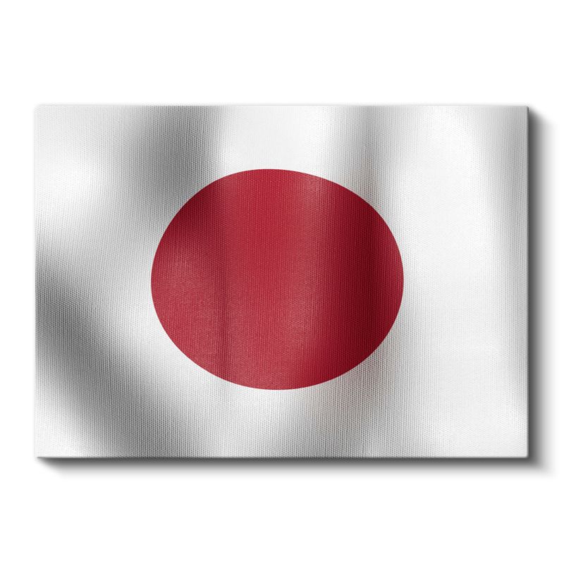 Japonya Bayrağı - Dalgalı Görünüm Kanvas Tablo
