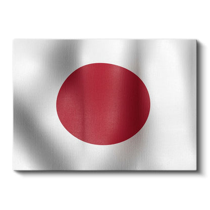 Japonya Bayrağı - Dalgalı Görünüm Kanvas Tablo