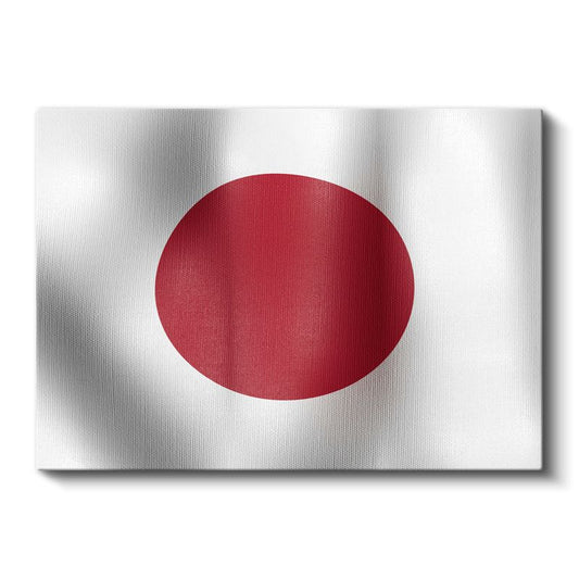 Japonya Bayrağı - Dalgalı Görünüm Kanvas Tablo