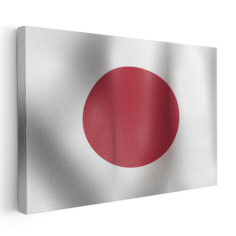 Japonya Bayrağı - Dalgalı Görünüm Kanvas Tablo