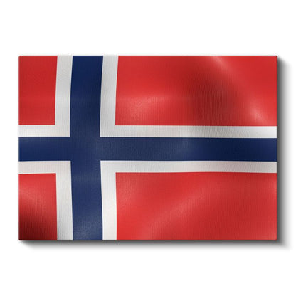Norveç Bayrağı - Dalgalı Görünüm Kanvas Tablo